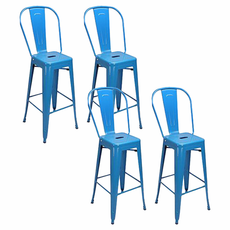 Industrial Style Iron Counter Stool Cafe Bar Stool with Metal Seat