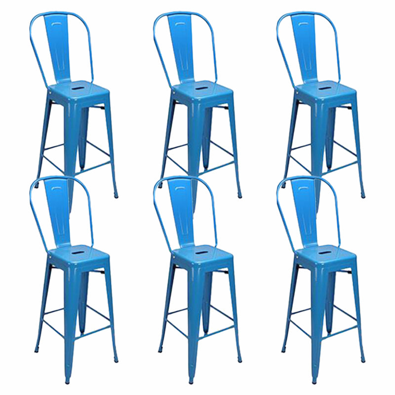 Industrial Style Iron Counter Stool Cafe Bar Stool with Metal Seat