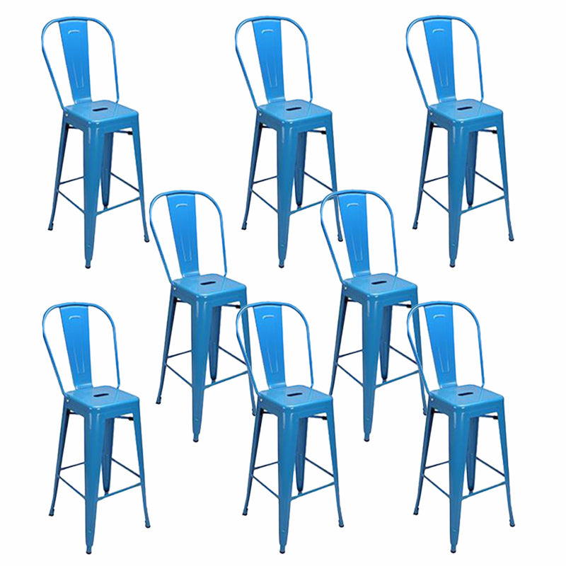 Industrial Style Iron Counter Stool Cafe Bar Stool with Metal Seat