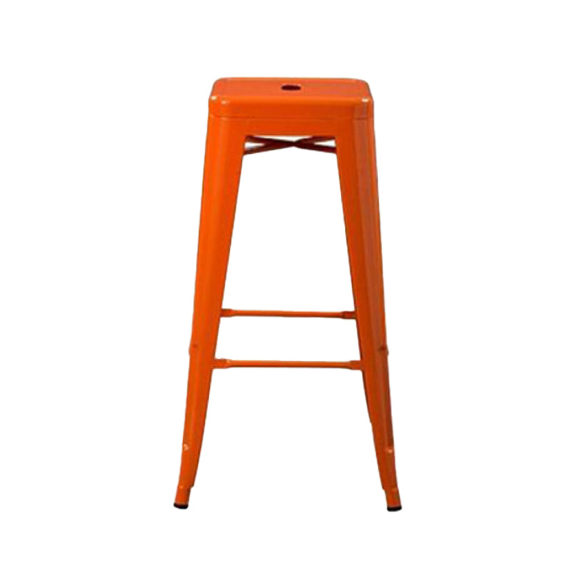 Industrial Style Iron Counter Stool Cafe Bar Stool with Metal Seat