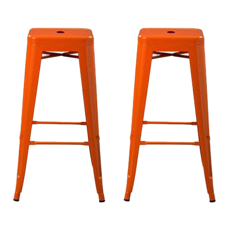 Industrial Style Iron Counter Stool Cafe Bar Stool with Metal Seat