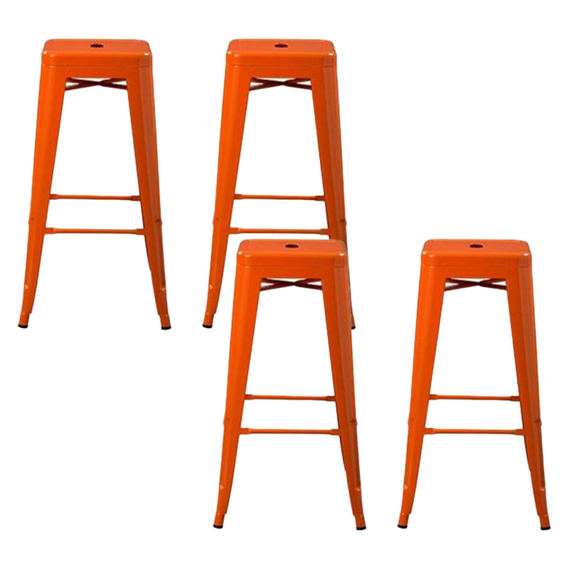 Industrial Style Iron Counter Stool Cafe Bar Stool with Metal Seat