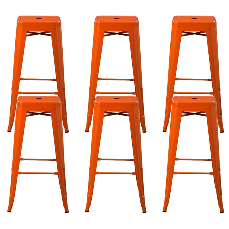 Industrial Style Iron Counter Stool Cafe Bar Stool with Metal Seat