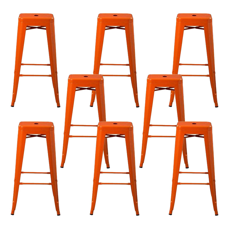 Industrial Style Iron Counter Stool Cafe Bar Stool with Metal Seat