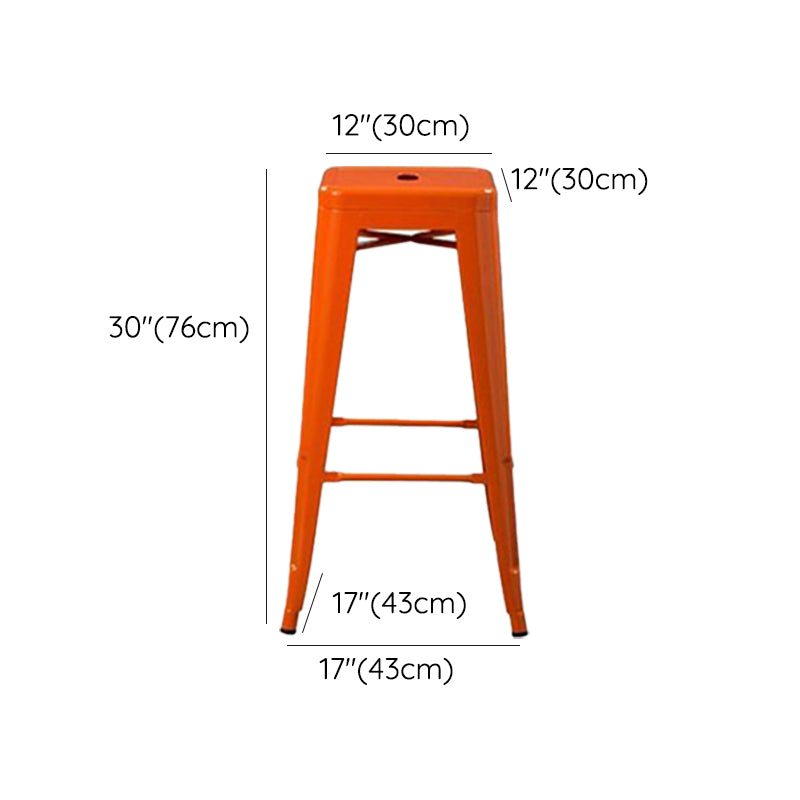 Industrial Style Iron Counter Stool Cafe Bar Stool with Metal Seat