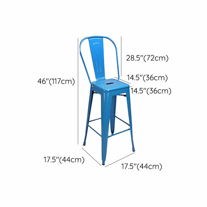 Industrial Style Iron Counter Stool Cafe Bar Stool with Metal Seat