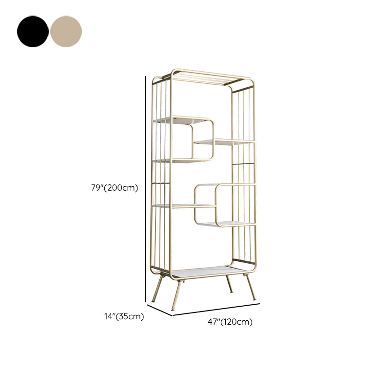 Modern Metal Bookshelf Etagere Open Shelf Bookcase with Shelves