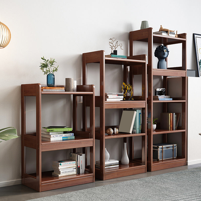 Contemporary Etagere VerticalBook Shelf Wood Open Bookshelf with Shelves