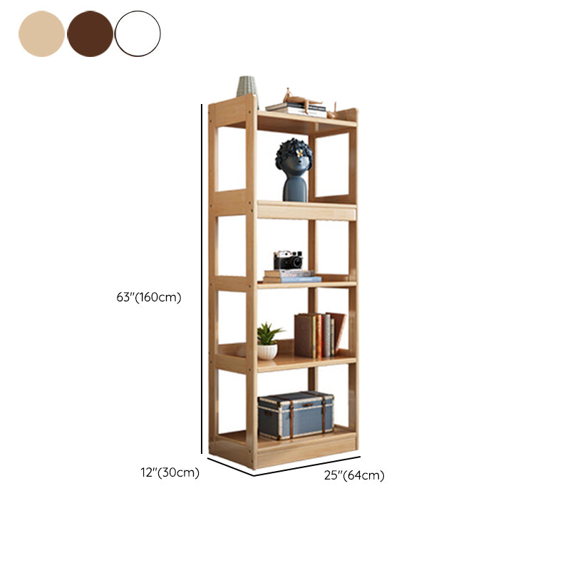 Contemporary Etagere VerticalBook Shelf Wood Open Bookshelf with Shelves