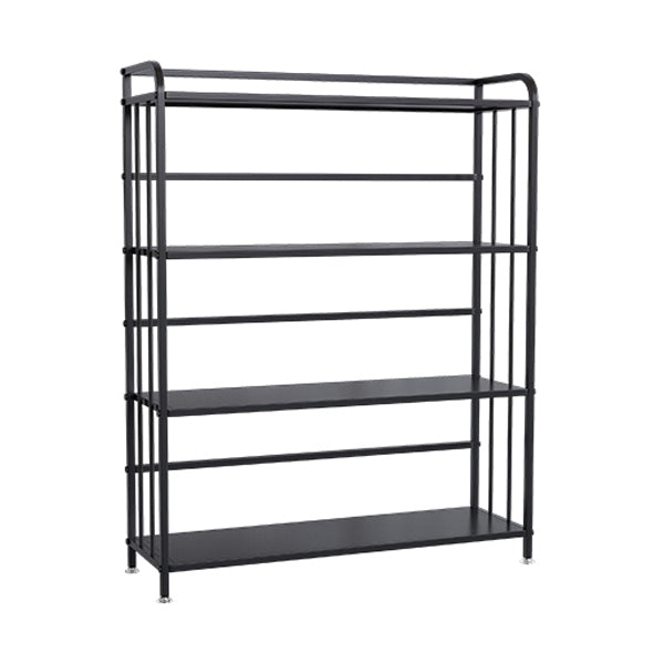 Contemporary Metal Bookshelf Black Etagere Shelf Bookcase for Study Room