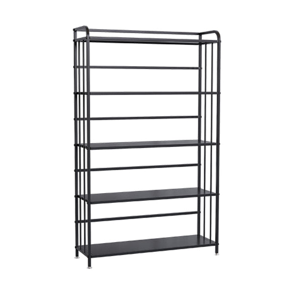 Contemporary Metal Bookshelf Black Etagere Shelf Bookcase for Study Room