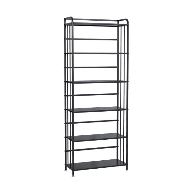Contemporary Metal Bookshelf Black Etagere Shelf Bookcase for Study Room