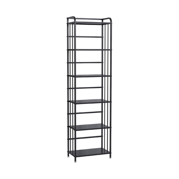 Contemporary Metal Bookshelf Black Etagere Shelf Bookcase for Study Room