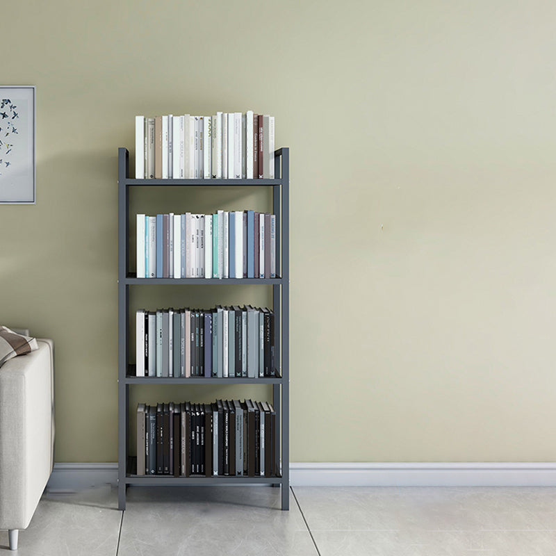Modern White/Grey Metal Bookshelf Standard Vertical Open Shelf Bookcase