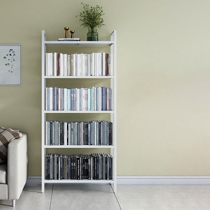 Modern White/Grey Metal Bookshelf Standard Vertical Open Shelf Bookcase