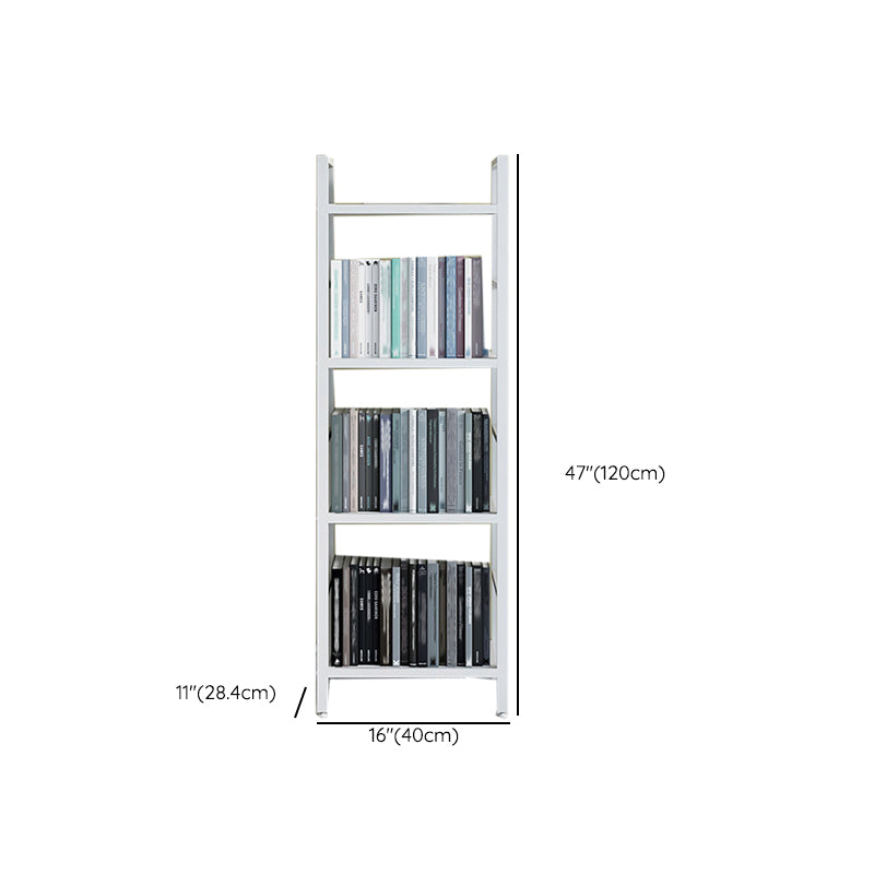 Modern White/Grey Metal Bookshelf Standard Vertical Open Shelf Bookcase