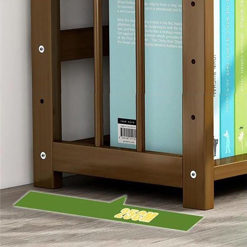 Standard Bamboo Shelf Bookcase Contemporary Brown Open Bookcase
