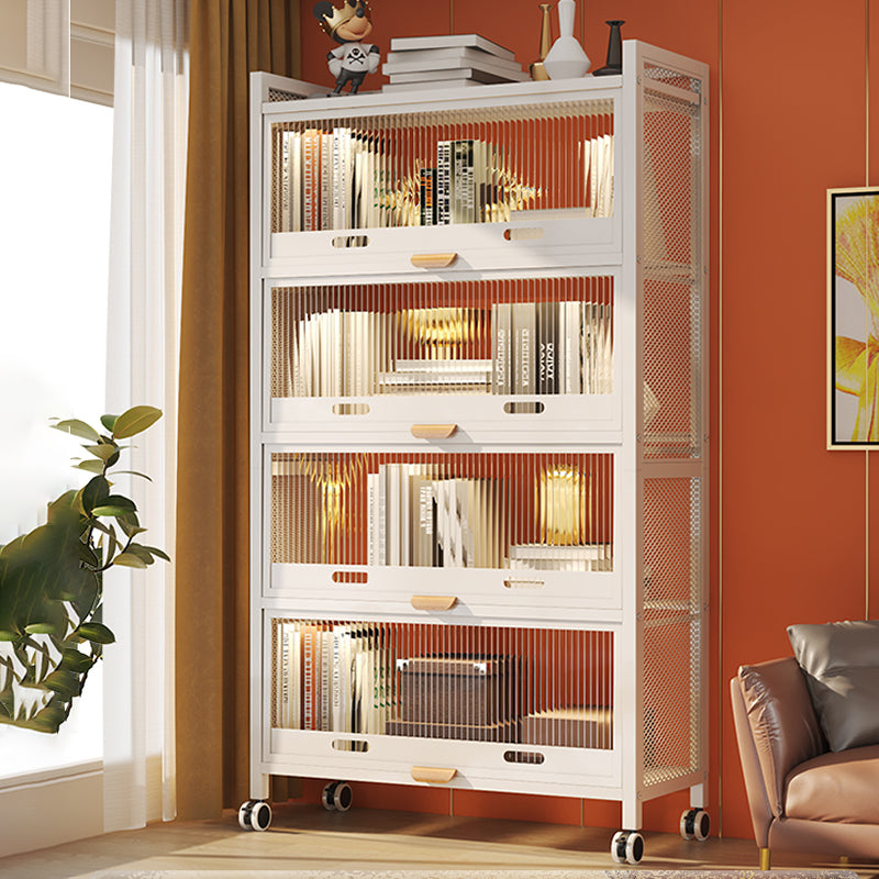 12.6" W Matte Finish Bookshelf for Living Room, Steel Standard Shelf Bookcase