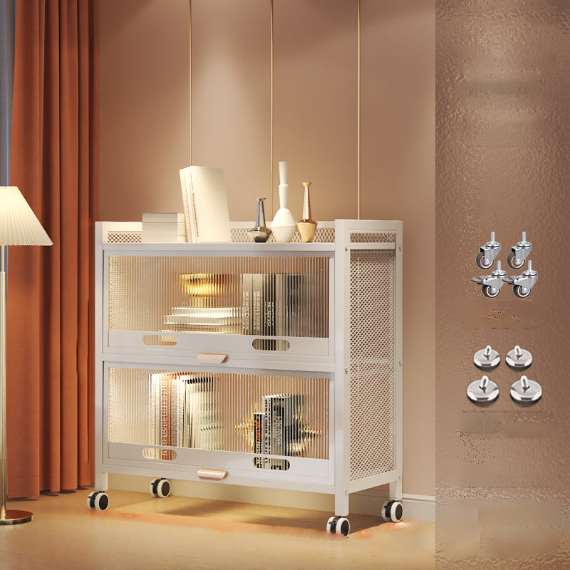 12.6" W Matte Finish Bookshelf for Living Room, Steel Standard Shelf Bookcase