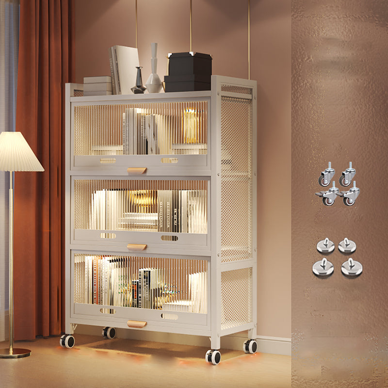 12.6" W Matte Finish Bookshelf for Living Room, Steel Standard Shelf Bookcase