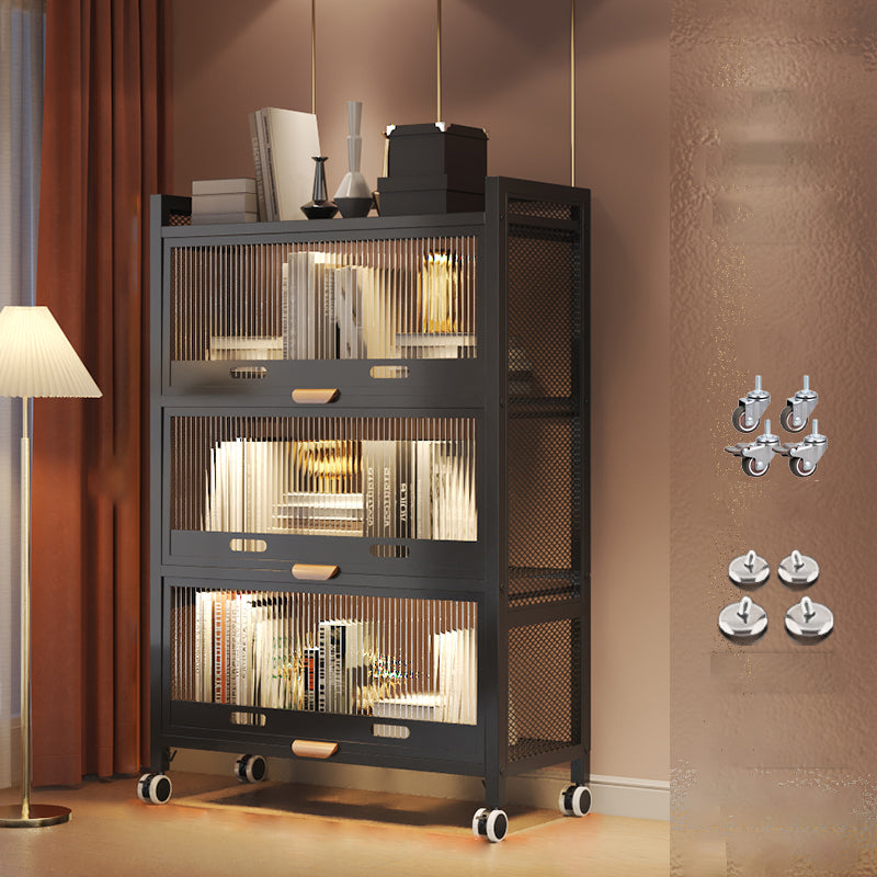 12.6" W Matte Finish Bookshelf for Living Room, Steel Standard Shelf Bookcase