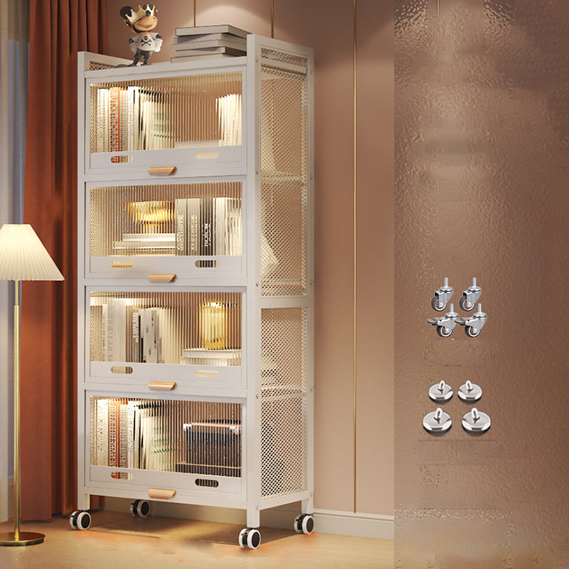 12.6" W Matte Finish Bookshelf for Living Room, Steel Standard Shelf Bookcase