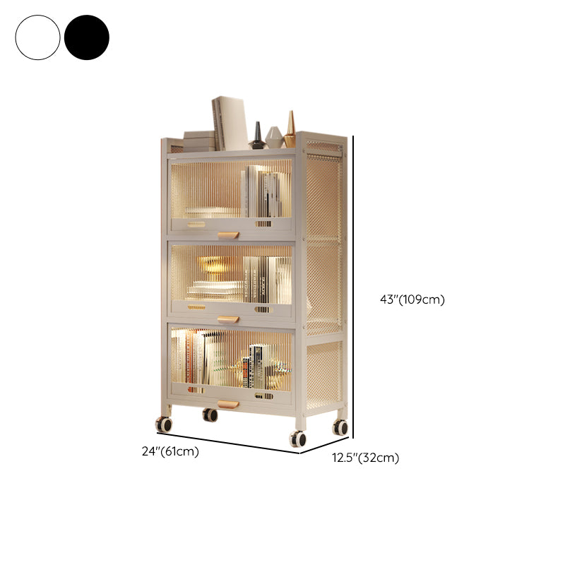 12.6" W Matte Finish Bookshelf for Living Room, Steel Standard Shelf Bookcase