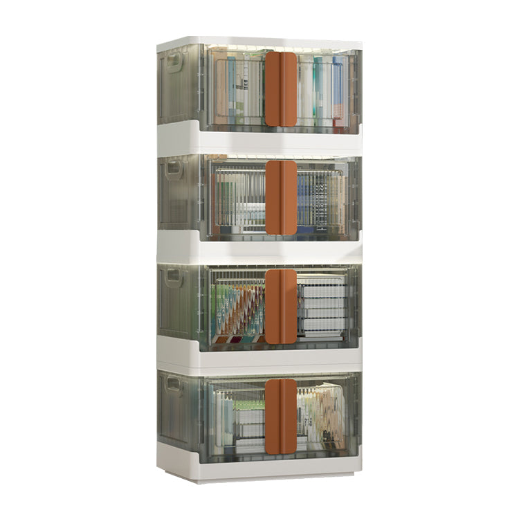 Contemporary Shelf Bookcase Folding Closed Back Plastic Bookcase
