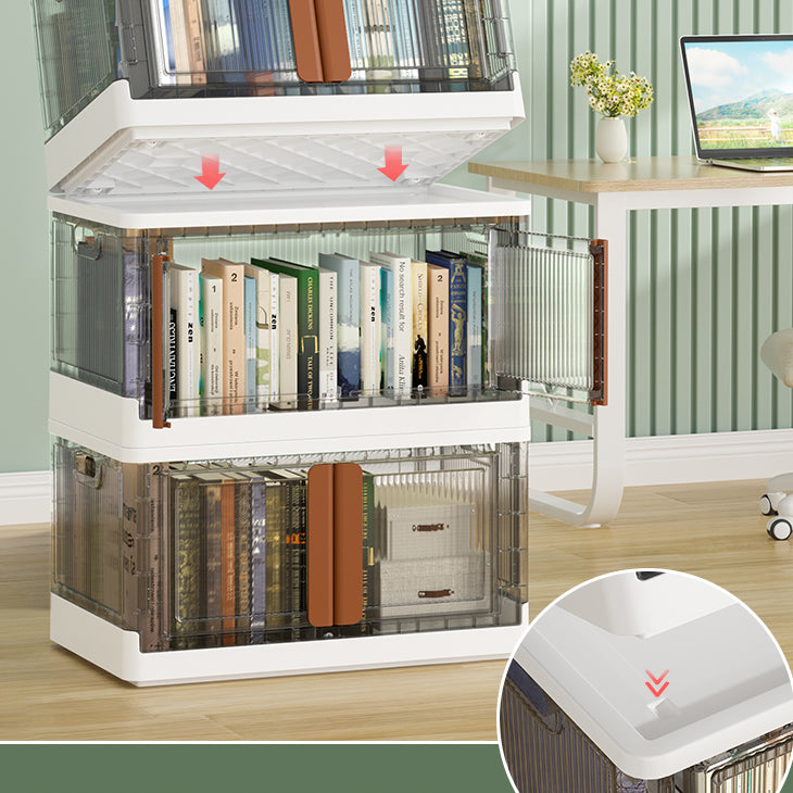 Contemporary Shelf Bookcase Folding Closed Back Plastic Bookcase