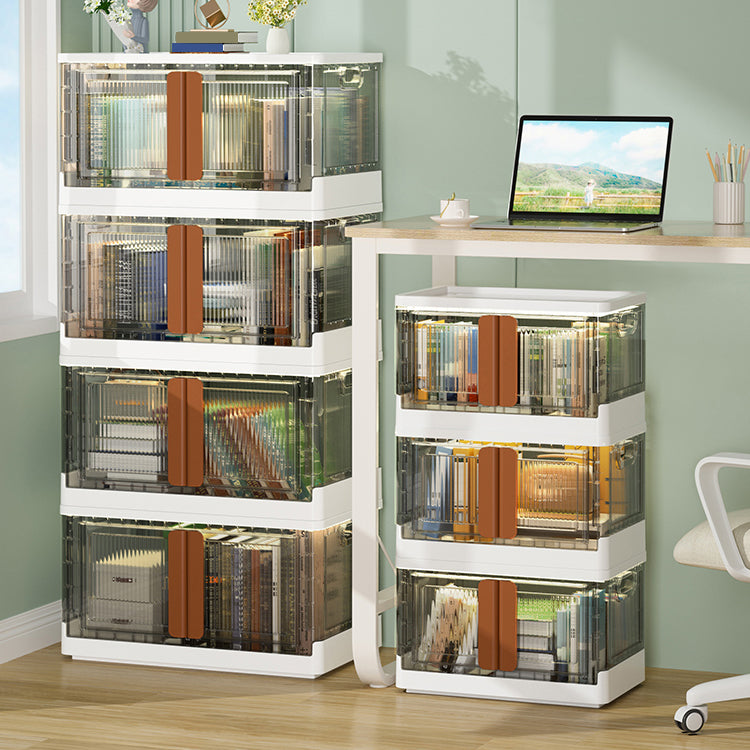 Contemporary Shelf Bookcase Folding Closed Back Plastic Bookcase
