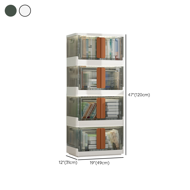 Contemporary Shelf Bookcase Folding Closed Back Plastic Bookcase