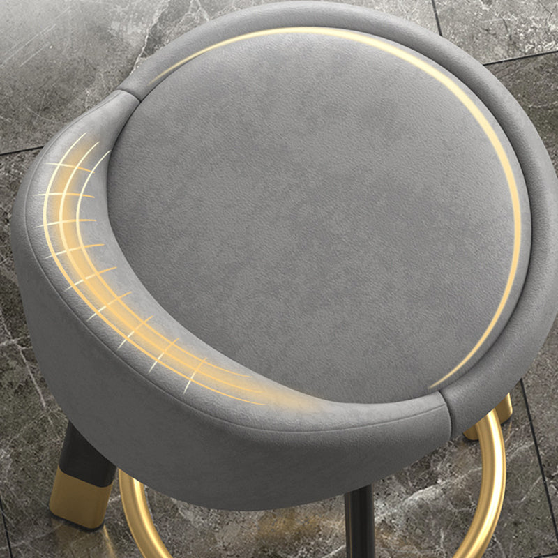 Contemporary Leather Counter Height Stools Bucket Bar Stool for Indoor