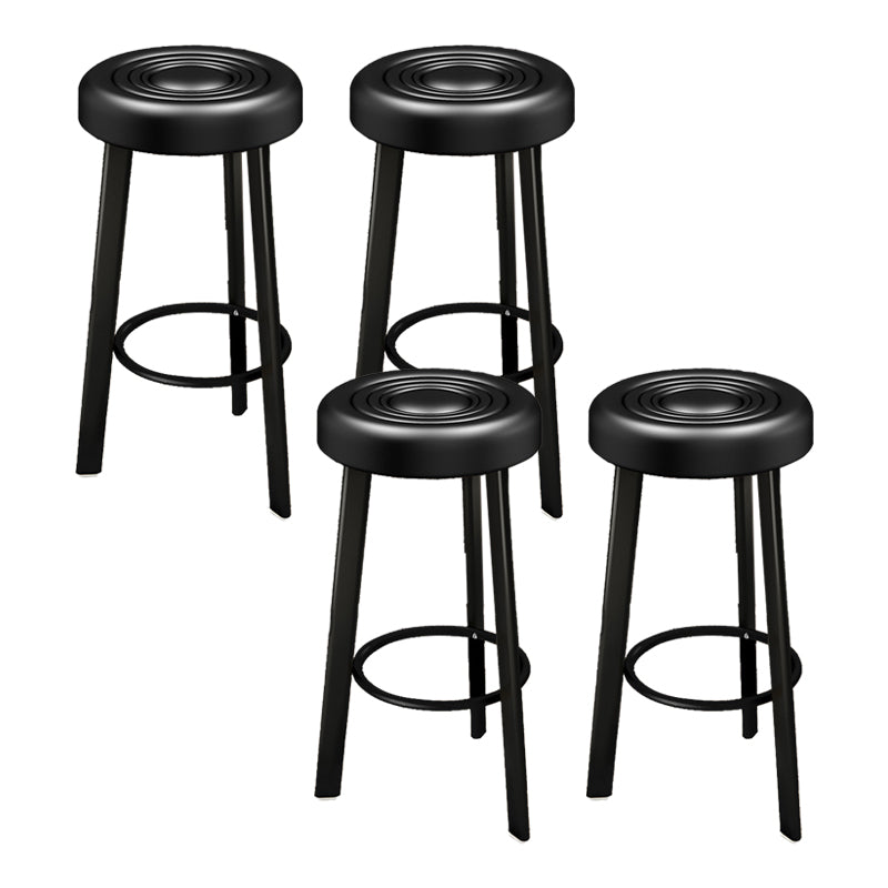 Contemporary Leather Counter Height Stools Bucket Bar Stool for Indoor