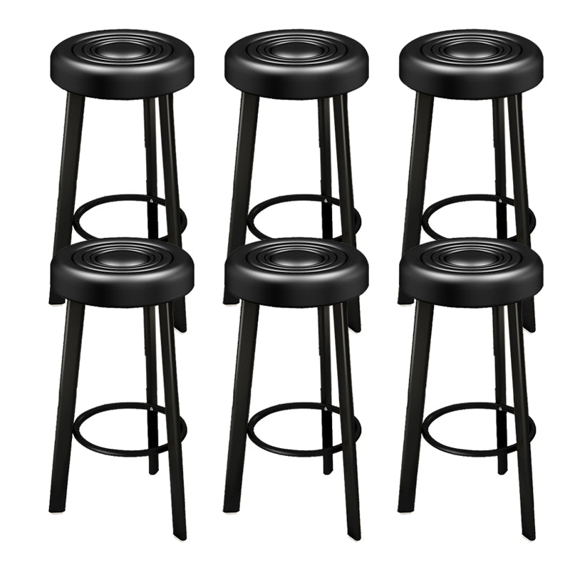 Contemporary Leather Counter Height Stools Bucket Bar Stool for Indoor