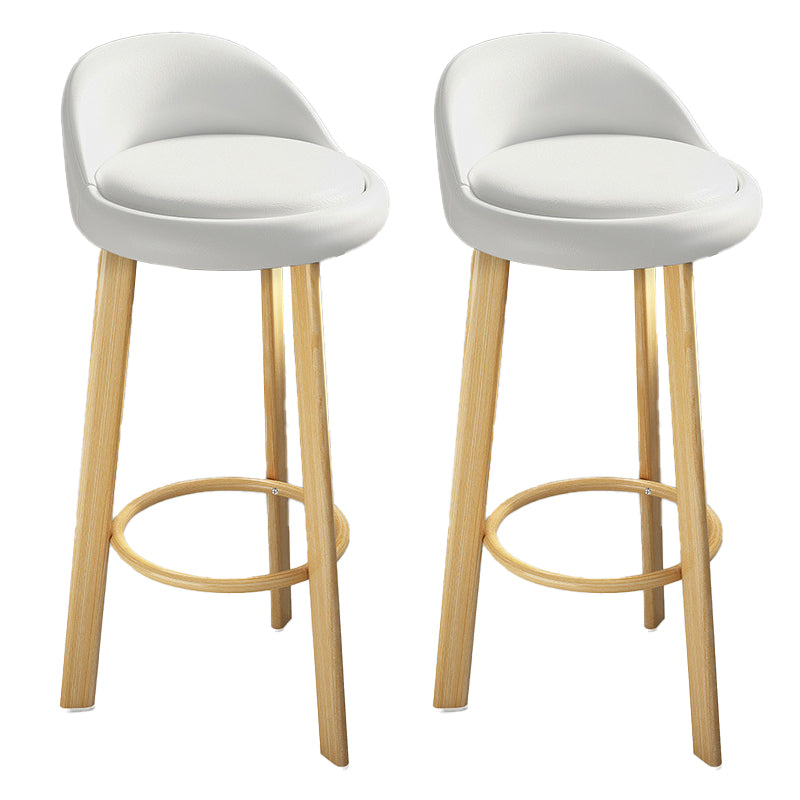 Contemporary Leather Counter Height Stools Bucket Bar Stool for Indoor