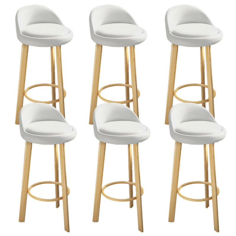 Contemporary Leather Counter Height Stools Bucket Bar Stool for Indoor