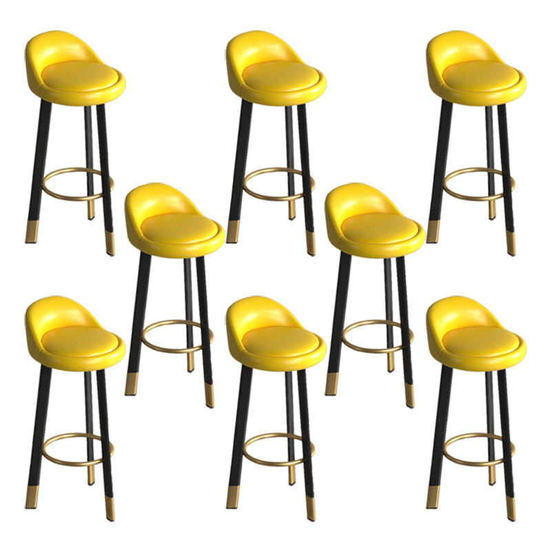 Contemporary Leather Counter Height Stools Bucket Bar Stool for Indoor