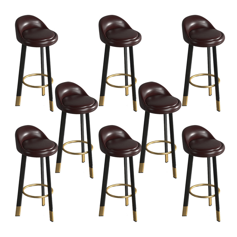 Contemporary Leather Counter Height Stools Bucket Bar Stool for Indoor