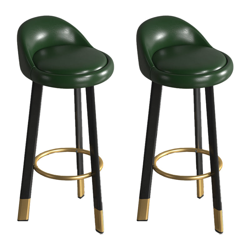 Contemporary Leather Counter Height Stools Bucket Bar Stool for Indoor