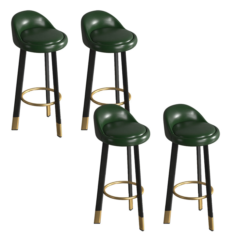 Contemporary Leather Counter Height Stools Bucket Bar Stool for Indoor