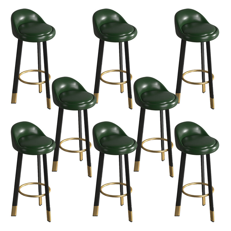 Contemporary Leather Counter Height Stools Bucket Bar Stool for Indoor