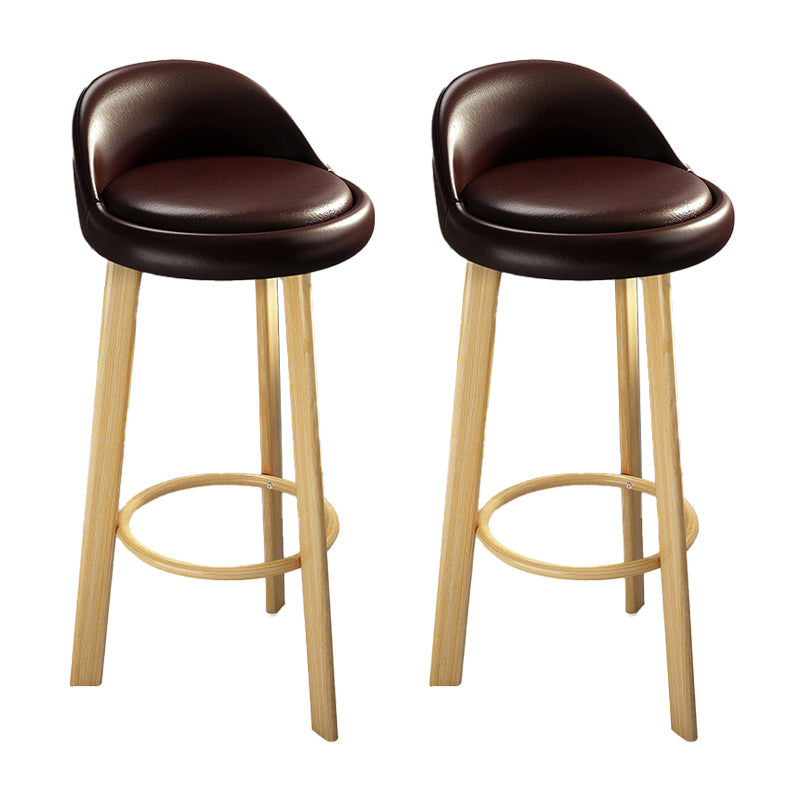 Contemporary Leather Counter Height Stools Bucket Bar Stool for Indoor