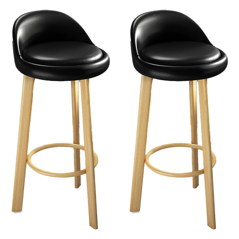 Contemporary Leather Counter Height Stools Bucket Bar Stool for Indoor