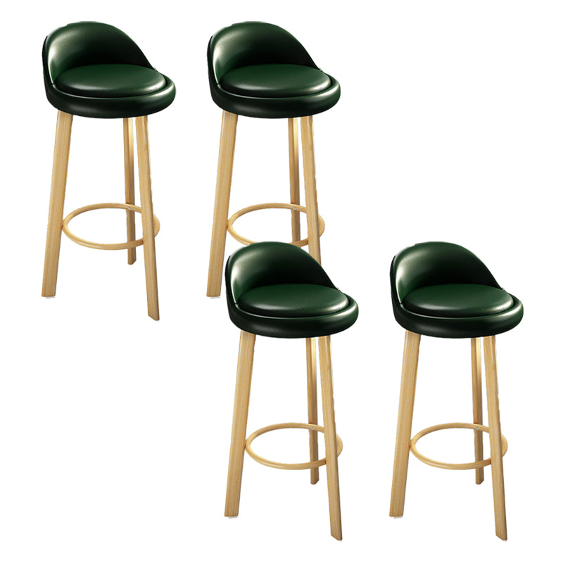 Contemporary Leather Counter Height Stools Bucket Bar Stool for Indoor