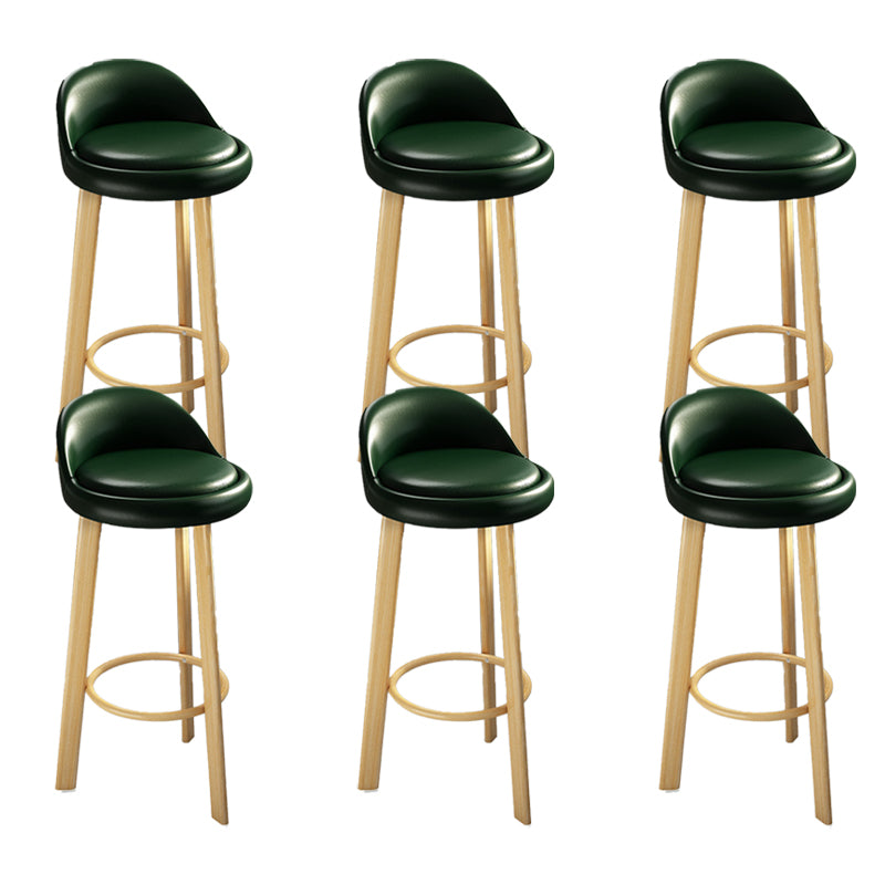 Contemporary Leather Counter Height Stools Bucket Bar Stool for Indoor