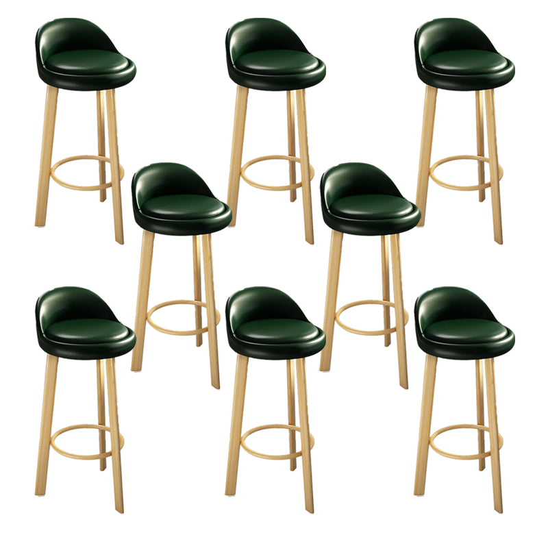 Contemporary Leather Counter Height Stools Bucket Bar Stool for Indoor