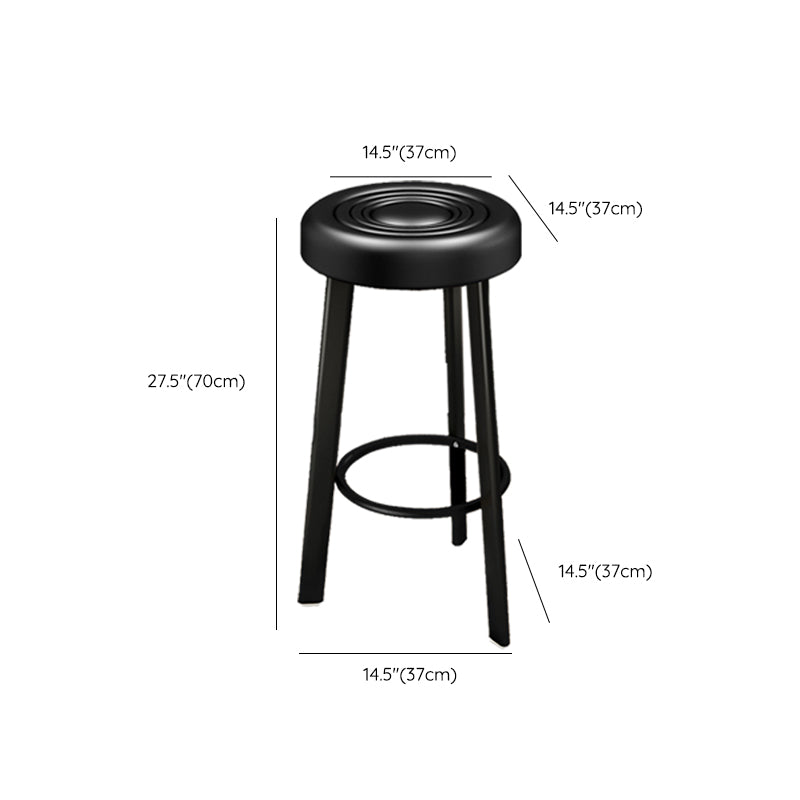 Contemporary Leather Counter Height Stools Bucket Bar Stool for Indoor