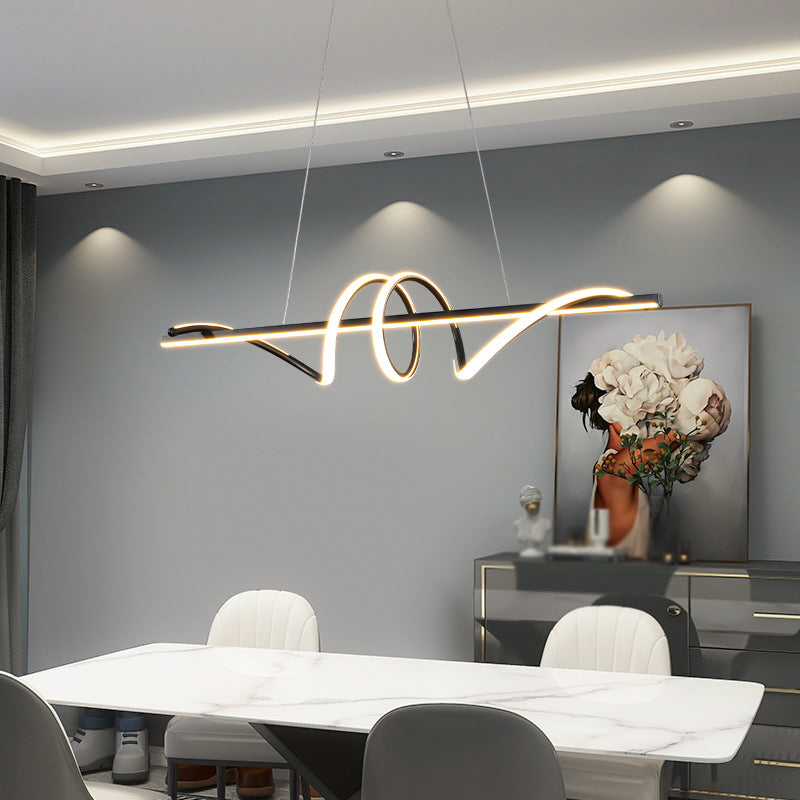 LED Kitchen Island Lighting Modern Golden/Black Ceiling Light for Foyer