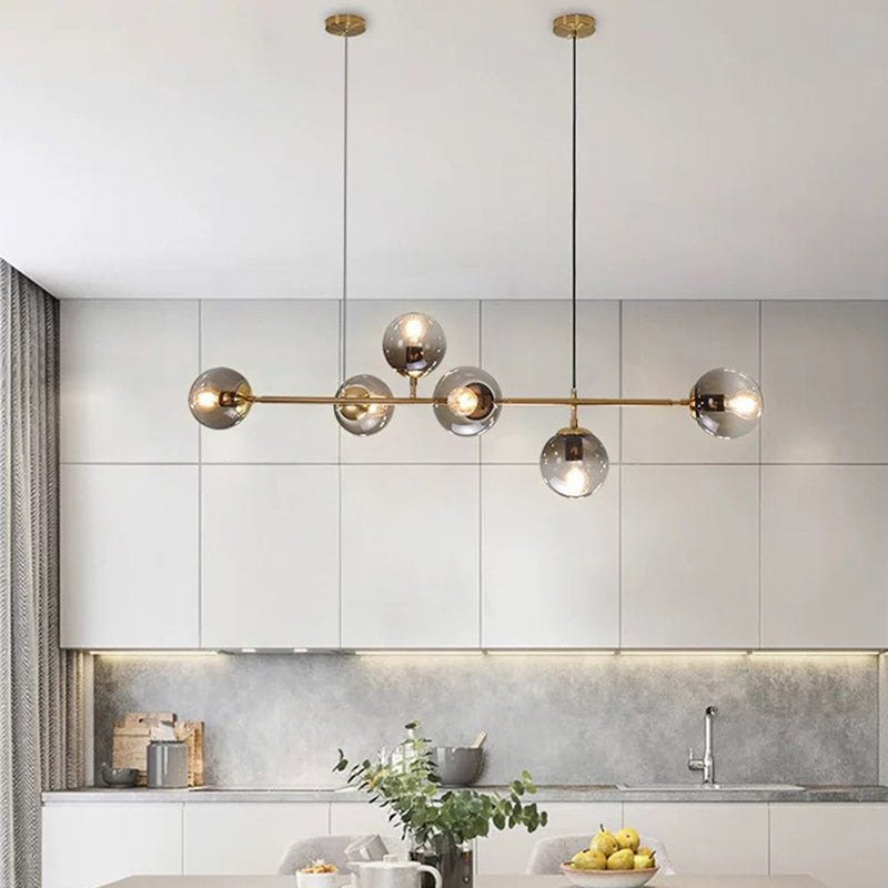 Modernism Metal Kitchen Island Lighting Globe Shaded Ceiling Light for Home