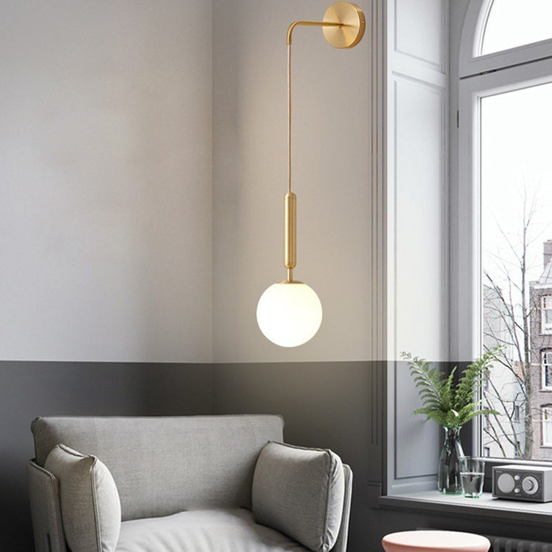 Contemporary Glass Shaded Lighting Black/Golden Wall Light for Room